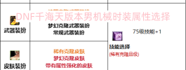 DNF千海天版本男机械时装属性选择