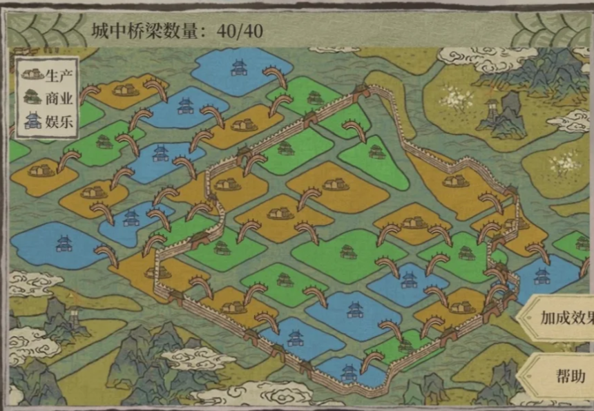 江南百景图绍兴府桥梁布局搭配图