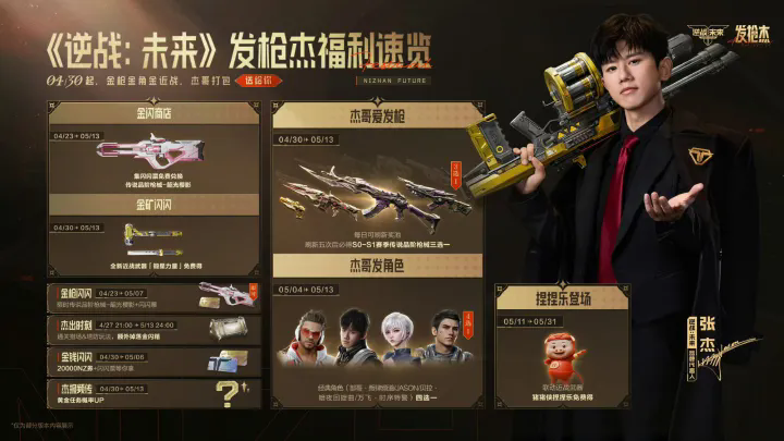 杰哥又送枪了！逆战未来4月30日传说枪械角色四选一