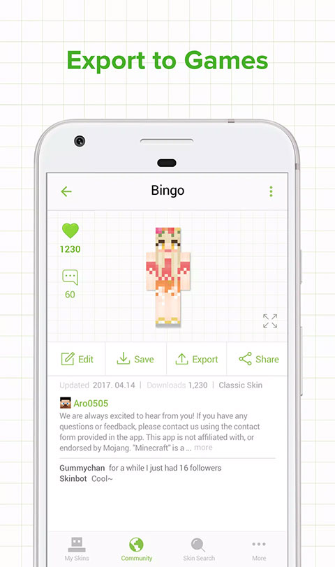 我的世界皮肤编辑器官方版(Skinseed)截图2