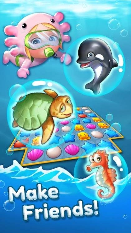 海洋之友三消之谜(Ocean Friends : Match 3 Puzzle)截图2