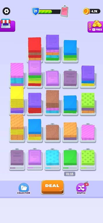 纸张颜色排序(Paper Sort - Color Sorting Game)截图1