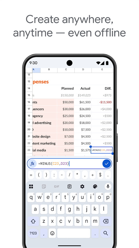 谷歌表格app截图3